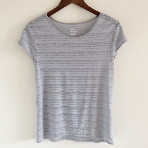 Nike Tops - Nike Touch Breeze Gray Burnout Stripe Tee S